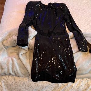 Black long sleeve Sequin Dress